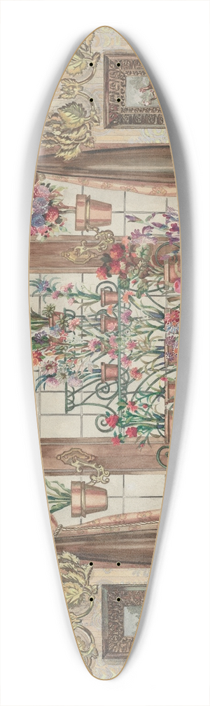 Perkins Harnly - Conservatory Window with Flowers 39.3 inch art pintail longboard deck