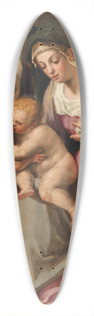Peter Candid - Madonna and Child with Saint Elisabeth, the Infant Saint John the Baptist and a Jesuit 39.3 inch art pintail longboard deck