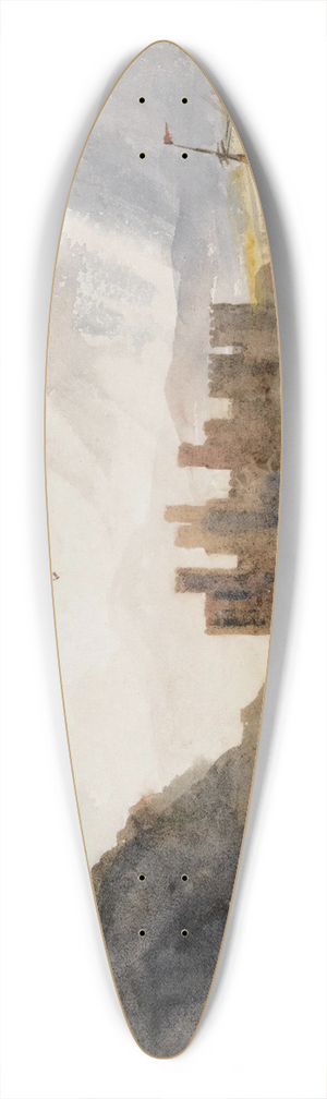 Peter De Wint - Conway Castle, North Wales 39.3 inch art pintail longboard deck