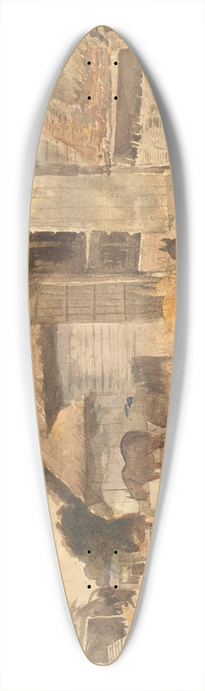 Peter De Wint - Farmyard at Compton 39.3 inch art pintail longboard deck