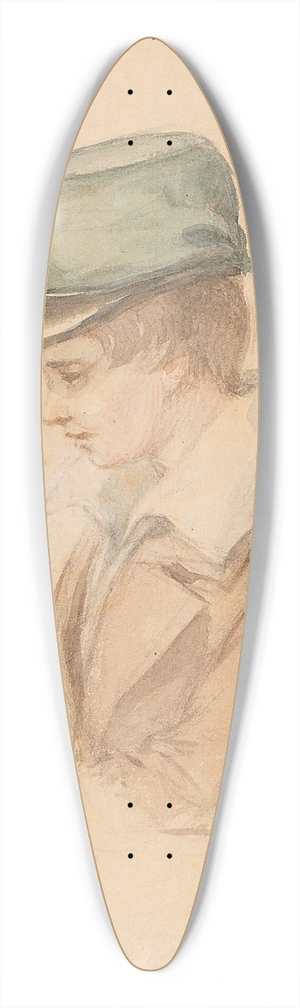 Peter Fendi - Boy with Green Cap 39.3 inch art pintail longboard deck