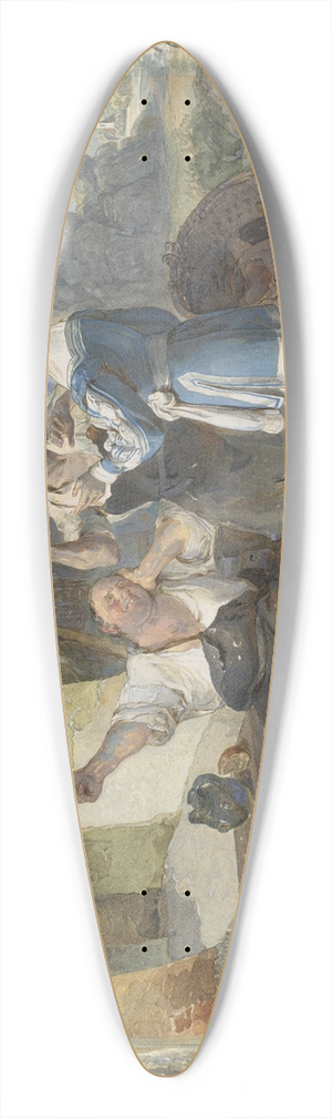 Peter Fendi - Fridolin And Two Workmen By The Forge 39.3 inch art pintail longboard deck