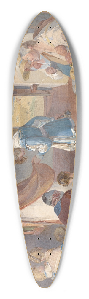 Peter Fendi - Fridolin Assists with the Holy Mass 39.3 inch art pintail longboard deck