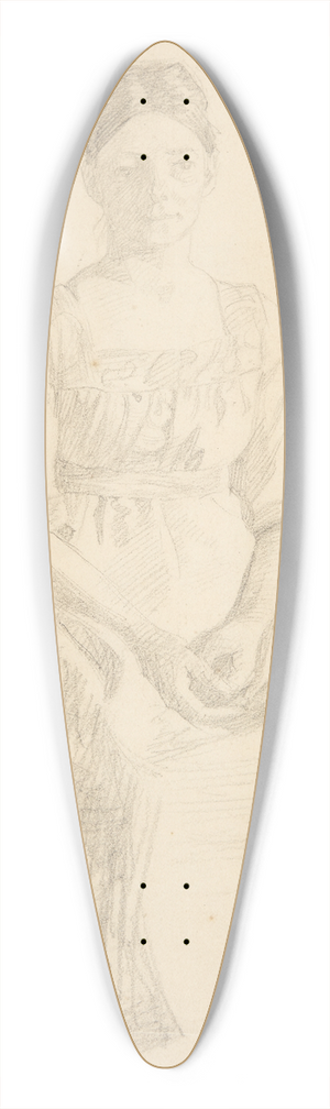 Peter Hansen - Kunstnerens hustru sidder model til portrt af fru Thora Karl Madsen til maleriet- Faaborgmuseets Indvielse 1910-11 39.3 inch art pintail longboard deck