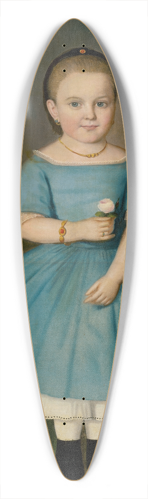 Peter Michal Boh - Little girl with a rose 39.3 inch art pintail longboard deck