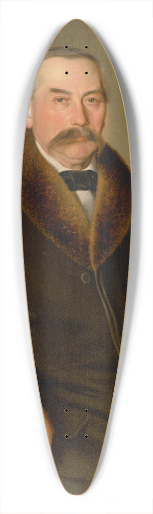 Peter Michal Boh - Portrait of a Man in Fur Coat 39.3 inch art pintail longboard deck