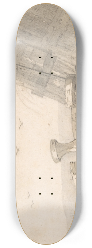 Cornelis Saftleven - A Duck Sleeping near a Broken Wheel in a Farmyard, a Chicken beyond 8.25 inch art skate deck