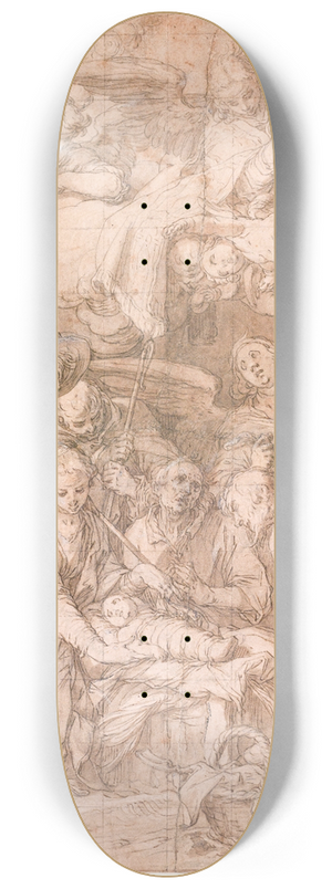 Abraham Bloemaert - The worship of the shepherds 8.25 inch art skate deck
