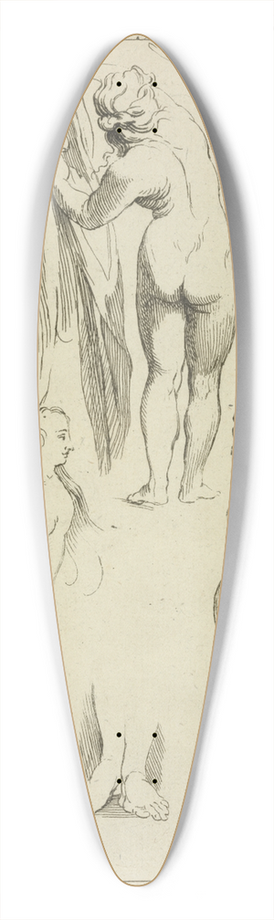 Peter Paul Rubens - Studies of standing female nudes and a pair of feet 39.3 inch art pintail longboard deck