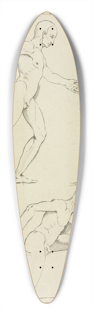 Peter Paul Rubens - Three male figures, one striding and one kneeling 39.3 inch art pintail longboard deck
