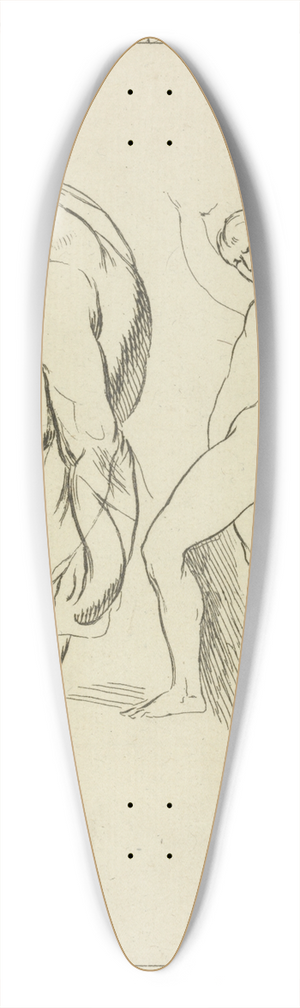Peter Paul Rubens - Two figures extending right arms 39.3 inch art pintail longboard deck