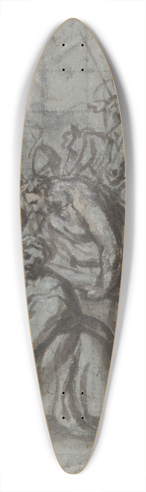 Peter van Lint - Christ Carrying theCross 39.3 inch art pintail longboard deck
