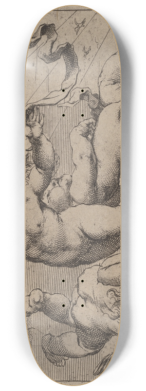 Cornelis Schut - Three Flying Putti 8.25 inch art skate deck