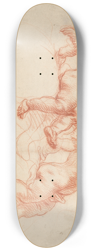 Cornelis Schut - Two Studies of a Flying Putto 8.25 inch art skate deck