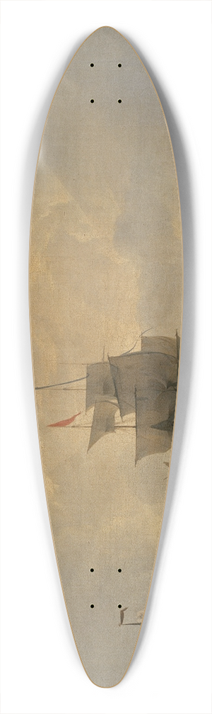 Petrus Johannes Schotel - Sailing Ships in the Harbour 39.3 inch art pintail longboard deck Petrus Johannes Schotel - Sailing Ships in the Harbour 39.3 inch art pintail longboard deck