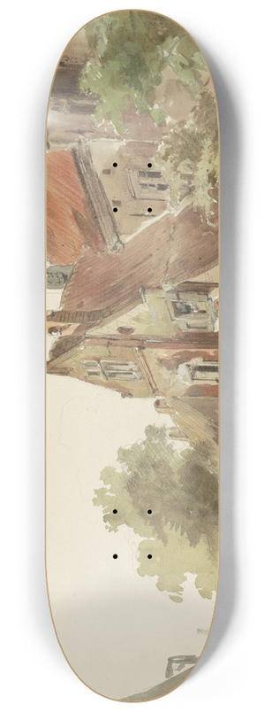 Cornelis Springer - Het oude gasthuis te Hasselt 8.25 inch art skate deck