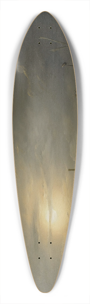 Petrus van Schendel - A River Landscape In Silver Moonlight 39.3 inch art pintail longboard deck