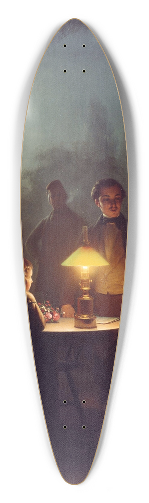 Petrus van Schendel - A Summer Evening by Lamp and by Moonlight 39.3 inch art pintail longboard deck