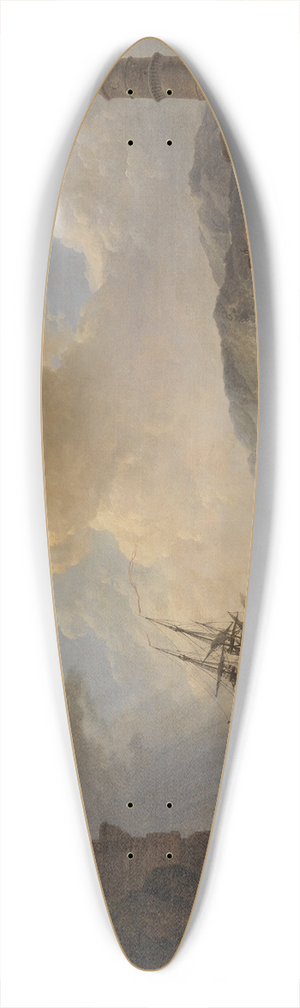 Philip James de Loutherbourg - A Storm at the Entrance of a Mediterranean Port 39.3 inch art pintail longboard deck