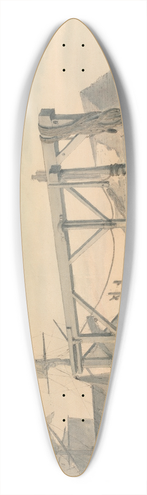 Philip James de Loutherbourg - The Arrival of a Hoy at Margate 39.3 inch art pintail longboard deck