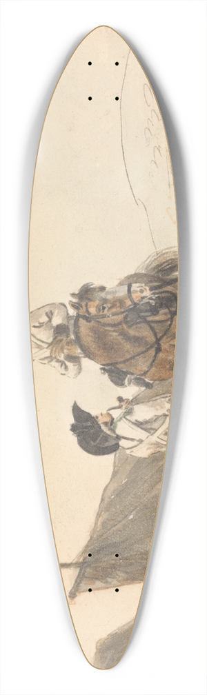 Philip James de Loutherbourg - The Encampment 39.3 inch art pintail longboard deck