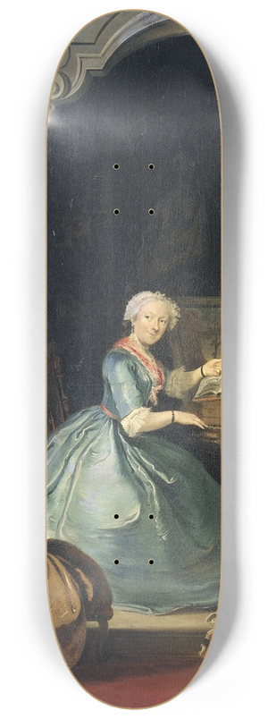 Cornelis Troost - Family Group near a Harpsichord 8.25 inch art skate deck