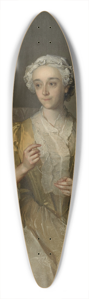 Philippe Mercier - Portrait of a lady 39.3 inch art pintail longboard deck