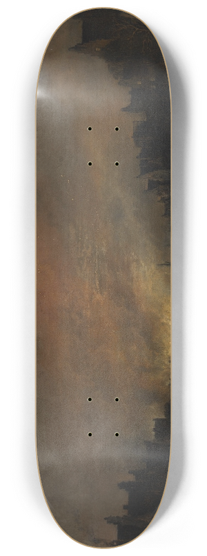 Aert van der Neer - Fire at Amsterdam by Night 8.25 inch art skate deck