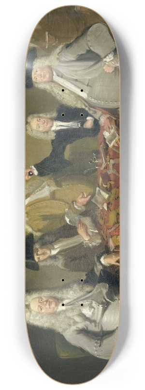 Cornelis Troost - Inspectors of the Collegium Medicum in Amsterdam, 1724 8.25 inch art skate deck