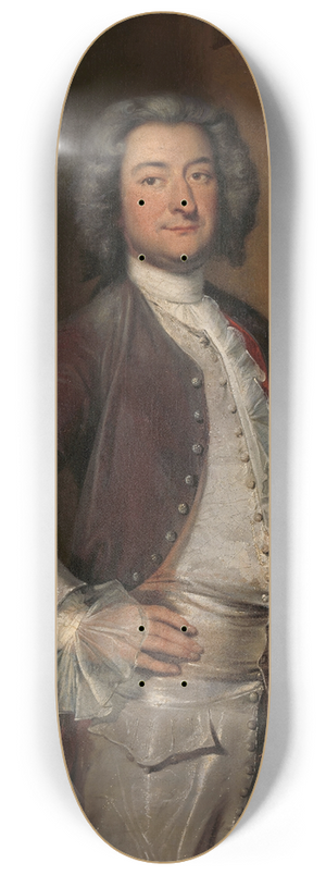 Cornelis Troost - Portrait of Isaac Sweers, Chief Officer of Amsterdam and Governor of the Dutch East India Company 8.25 inch art skate deck
