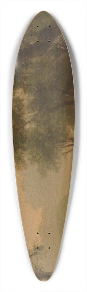 Philipp Hieronymus Brinckmann - Blick aus dem Wald in eine abendliche Landschaft 39.3 inch art pintail longboard deck
