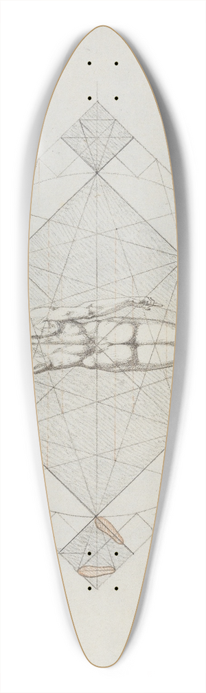 Philipp Jakob Becker - Proportionsstudie; Rckenansicht eines stehenden nackten Mannes mit erhobenem linken Arm 39.3 inch art pintail longboard deck