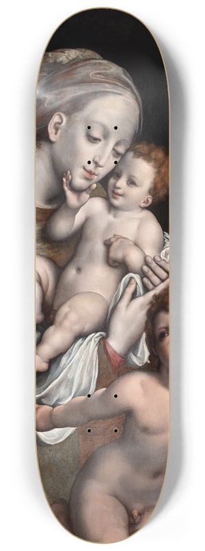 Cornelis van Cleve - The Holy Family with the Infant St John 8.25 inch art skate deck Cornelis van Cleve - The Holy Family with the Infant St John 8.25 inch art skate deck