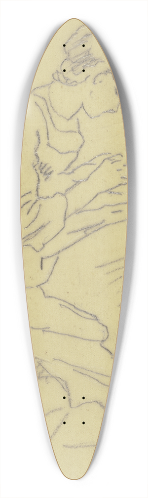 Philipp Rumpf - Frau mit Handarbeit 39.3 inch art pintail longboard deck Philipp Rumpf - Frau mit Handarbeit 39.3 inch art pintail longboard deck