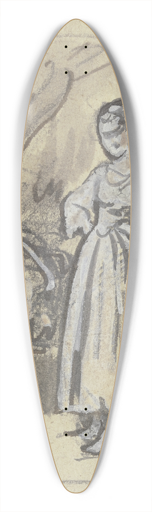Philipp Rumpf - Frau mit Strohbndel, die Arme in die Hfte gestemmt 39.3 inch art pintail longboard deck