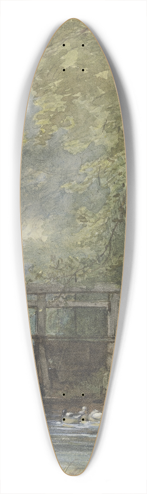 Philipp Rumpf - Gnsehirtin an einer Schleuse 39.3 inch art pintail longboard deck Philipp Rumpf - Gnsehirtin an einer Schleuse 39.3 inch art pintail longboard deck
