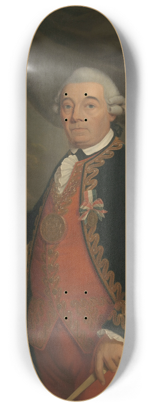 Cornelis Van Cuylenburgh II - Portrait of Johan Arnold Zoutman 8.25 inch art skate deck