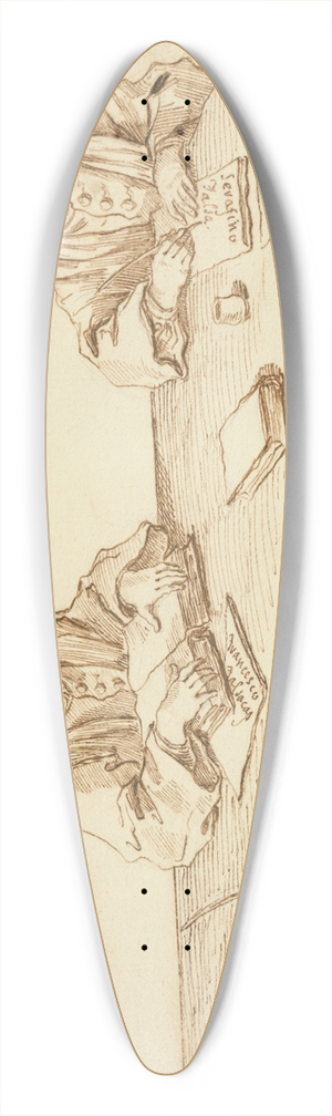 Pier Leone Ghezzi - Portraits of Serafino and Francesco Falzacappa 39.3 inch art pintail longboard deck
