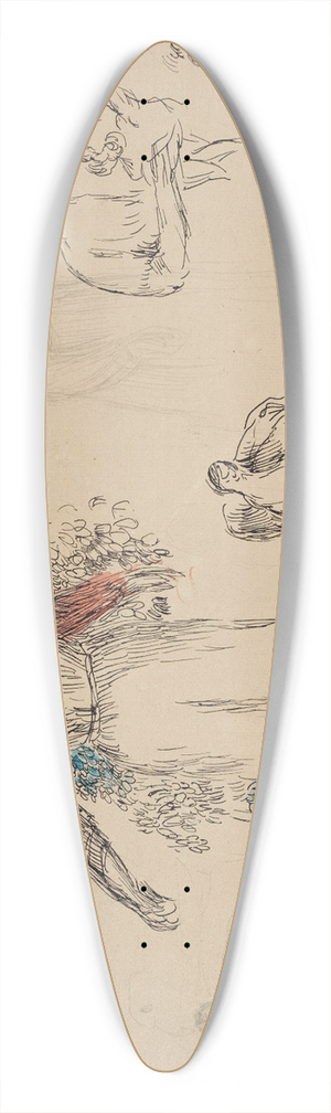 Pierre-Auguste Renoir - Etudes; Femme au jardin 39.3 inch art pintail longboard deck