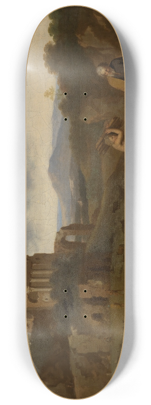 Cornelis van Poelenburg - Italienische Berglandschaft mit Abraham und Isaak auf dem Wege zur Opfersttte 8.25 inch art skate deck