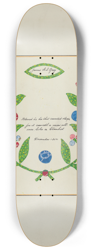Cornelius Christoffels and Margaret Linsley - Pieced Autograph Quilt (1 Piece) 8.25 inch art skate deck