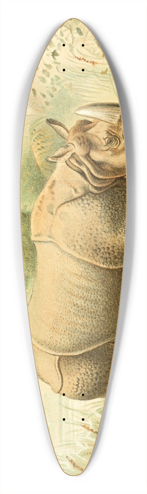 Pierre Jacques Smit - Indian Rhinoceros 39.3 inch art pintail longboard deck