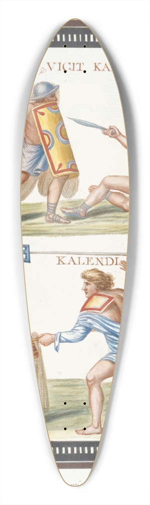 Pierre-Jean Mariette - Alora copia di musaico, trovato nelorto detto de carciofalo. 39.3 inch art pintail longboard deck Pierre-Jean Mariette - Alora copia di musaico, trovato nelorto detto de carciofalo. 39.3 inch art pintail longboard deck