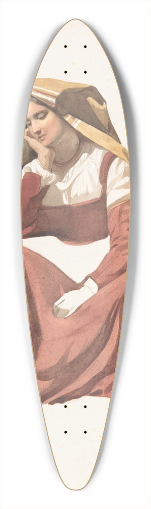 Pierre Louis Dubourcq - Seated Italian Peasant Woman 39.3 inch art pintail longboard deck