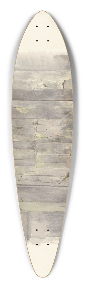 Pierre Louis Dubourcq - Studie van een houten schuur 39.3 inch art pintail longboard deck