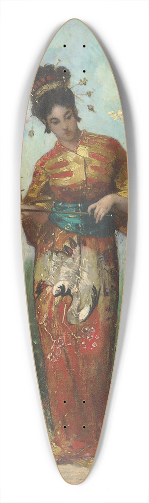 Pierre-Marie Beyle - A Japanese Woman with a Parasol 39.3 inch art pintail longboard deck