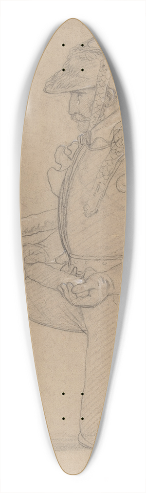 Pierre-Narcisse Gurin - Kneeling Cuirassier 39.3 inch art pintail longboard deck