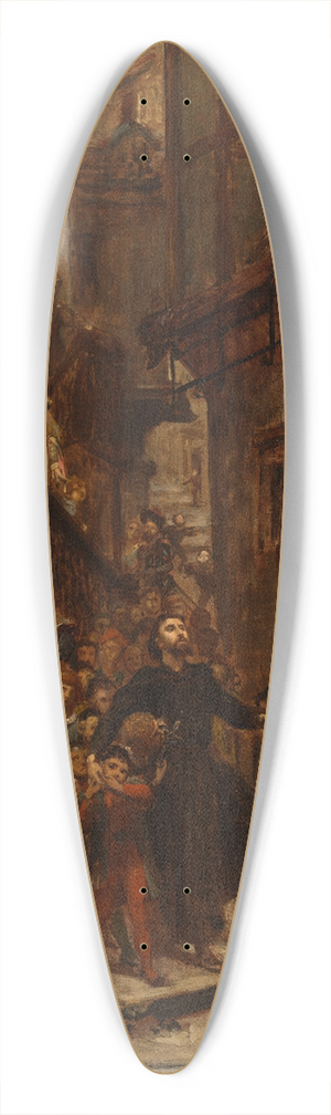 Pierre Paul Lon Glaize - Saint Franois-Xavier parcourant les rues de Goa pour appeler les enfants et les esclaves au catchisme 39.3 inch art pintail longboard deck Pierre Paul Lon Glaize - Saint Franois-Xavier parcourant les rues de Goa pour appeler les enfants et les esclaves au catchisme 39.3 inch art pintail longboard deck
