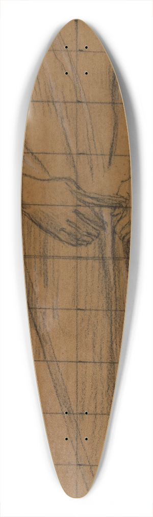Pierre Puvis de Chavannes - Homme drap debout et tude dhomme tenant une lance 39.3 inch art pintail longboard deck