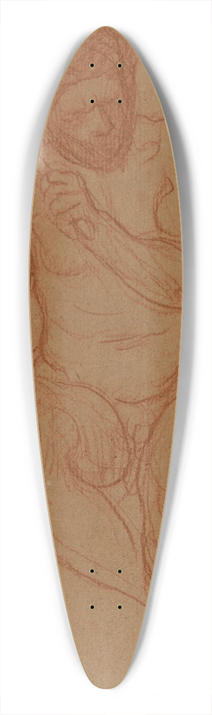 Pierre Puvis de Chavannes - Homme nu assis, de face, tenant un objet des deux mains vers la gauche 39.3 inch art pintail longboard deck